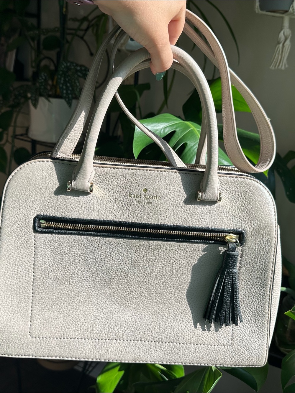 Kate Spade Chester Street Allyn Satchel Warm Beige Leather Crossbody